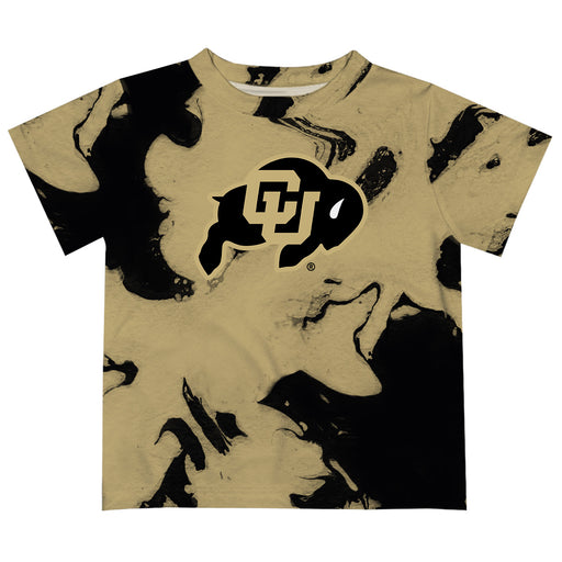 Colorado Buffaloes CU Vive La Fete Marble Boys Game Day Gold Short Sleeve Tee