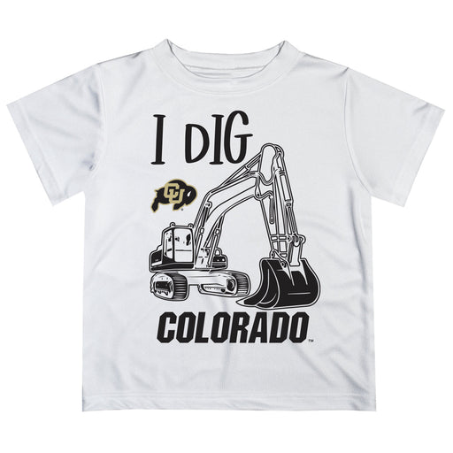 Colorado Buffaloes CU Vive La Fete Excavator Boys Game Day White Short Sleeve Tee