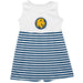 Texas A&M University - Commerce Vive La Fete Girls White Sleeveless Tank Dress Navy Stripes on Skirt
