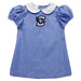 Creighton University Bluejays Embroidered Royal Gingham Short Sleeve A Line Dress