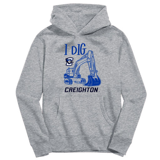 Creighton University Bluejays Excavator Heather Grey Cotton Youth Hoodie