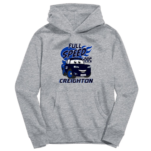 Creighton University Bluejays Full Speed Heather Grey Cotton Youth Hoodie