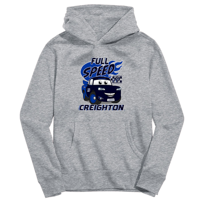 Creighton University Bluejays Full Speed Heather Grey Cotton Youth Hoodie