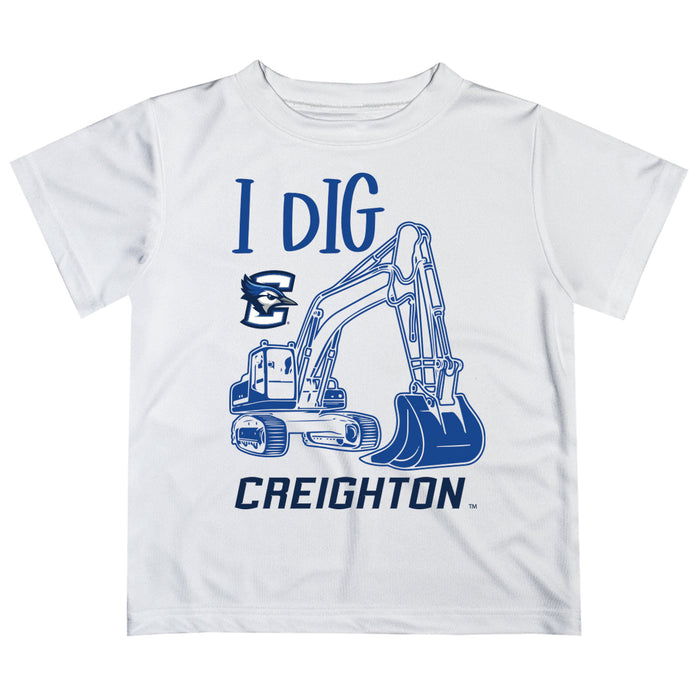 Creighton University Bluejays Vive La Fete Excavator Boys Game Day White Short Sleeve Tee