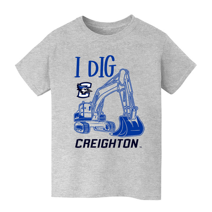 Creighton University Bluejays Vive La Fete Excavator Heather Grey Cotton Short Sleeve Tee