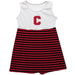 Cornell Big Red Vive La Fete Girls White Game Day Sleeveless Tank Dress Red Stripes on Skirt
