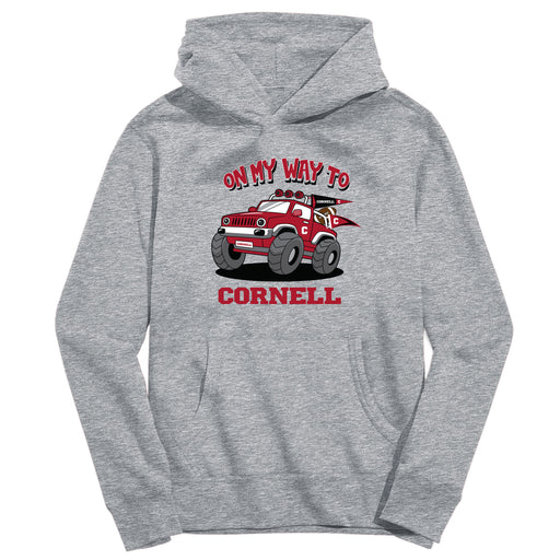 Cornell Big Red Vive La Fete On My Way Monster Truck Grey Cotton Hoodie