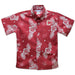 Cornell Big Red Embroidered Cardinal Red Hawaiian Short Sleeve Button Down Shirt