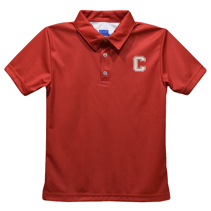 Cornell Big Red Embroidered Red Short Sleeve Polo Box Shirt