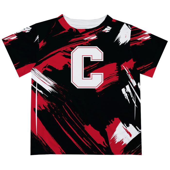 Cornell Big Red Vive La Fete Boys Game Day Black Short Sleeve Tee Paint Brush