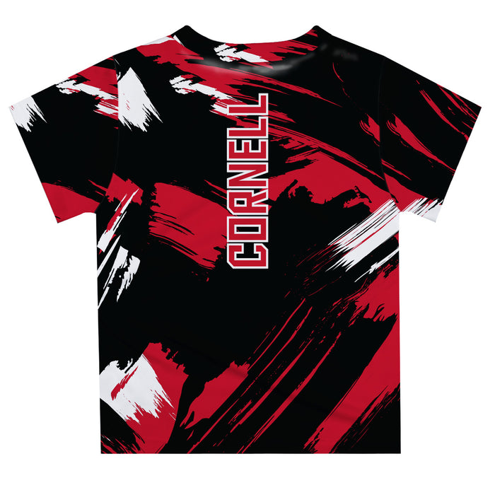 Cornell Big Red Vive La Fete Boys Game Day Black Short Sleeve Tee Paint Brush