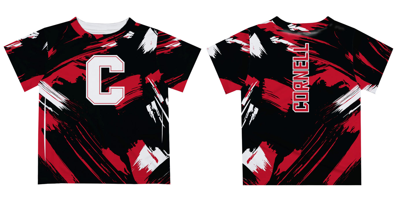 Cornell Big Red Vive La Fete Boys Game Day Black Short Sleeve Tee Paint Brush