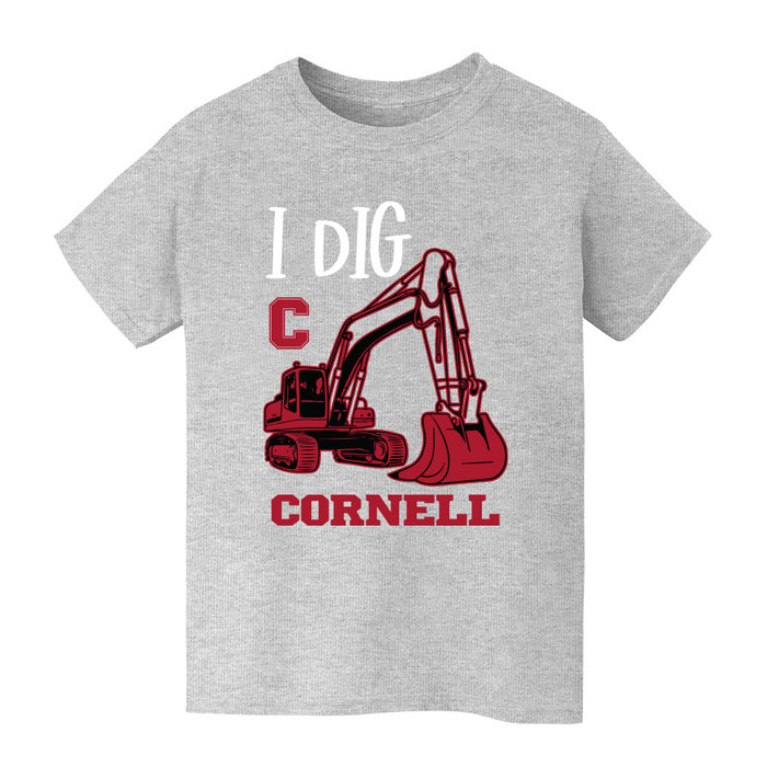 Cornell Big Red Vive La Fete Excavator Grey Cotton Short Sleeve Tee