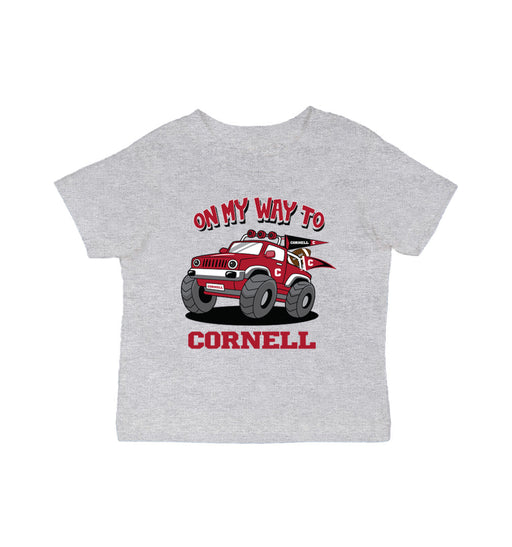 Cornell Big Red Vive La Fete On My Way Monster Truck Grey Cotton Short Sleeve Tee