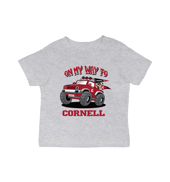 Cornell Big Red Vive La Fete On My Way Monster Truck Grey Cotton Short Sleeve Tee