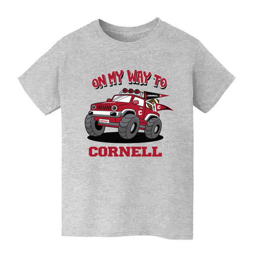 Cornell Big Red Vive La Fete On My Way Monster Truck Grey Cotton Short Sleeve Tee