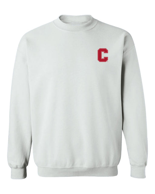 Cornell Big Red Hand Sketched Vive La Fete Impressions Artwork White Crew Neck Sweatshirt for Women