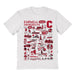 Cornell Big Red Hand Sketched Vive La Fete Impressions White Cotton Tshirt for Women