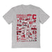 Cornell Big Red Hand Sketched Vive La Fete Impressions Grey Cotton Tshirt for Women