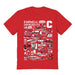 Cornell Big Red Hand Sketched Vive La Fete Impressions Red Cotton Tshirt for Women