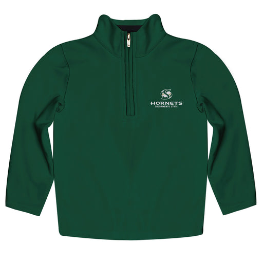 Sacramento State Hornets Vive La Fete Game Day Solid Green Quarter Zip Pullover Sleeves