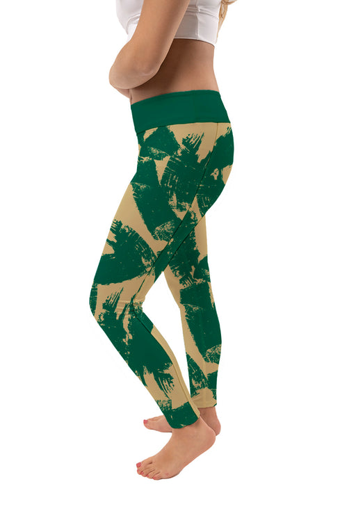 Sacramento State Hornets Vive La Fete Paint Brush Logo on Waist Women Green Yoga Leggings - Vive La Fête - Online Apparel Store