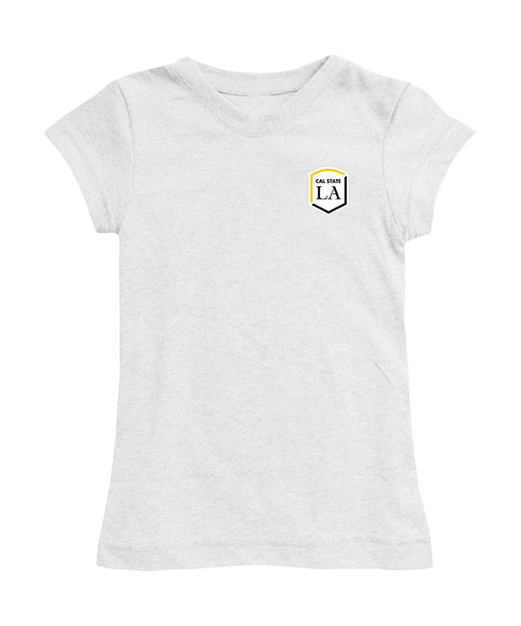 Cal State LA Golden Eagles  Hand Sketched Vive La Fete Impressions Artwork White Girls Cotton Short Sleeve Tee