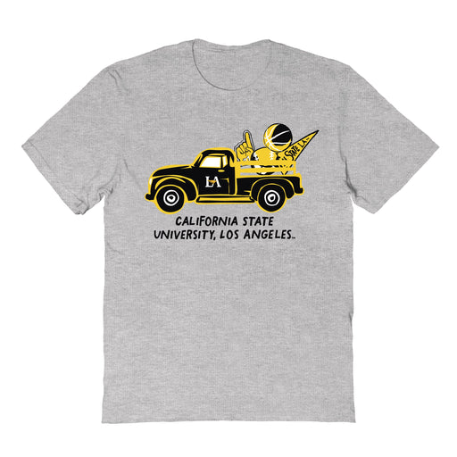 Cal State LA Golden Eagles  Hand Sketched Vive La Fete Impressions Truck Kids Grey Cotton T-shirt