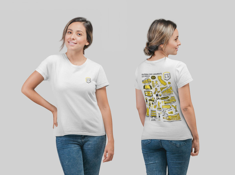 Cal State LA Golden Eagles  Vive La Fete Impressions Artwork Womens Cotton Tshirt - Vive La Fête - Online Apparel Store