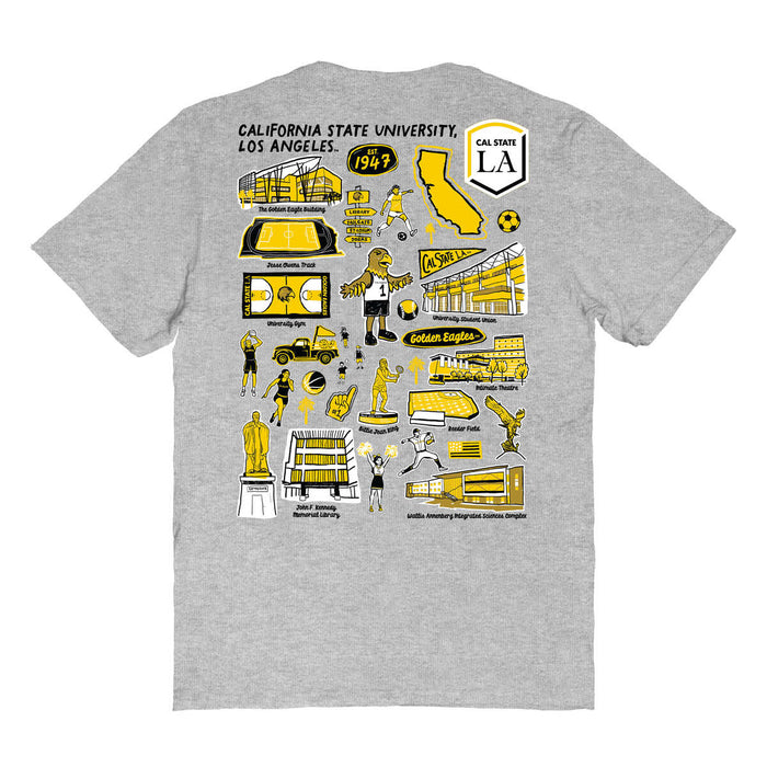 Cal State LA Golden Eagles  Vive La Fete Impressions Artwork Womens Cotton Tshirt - Vive La Fête - Online Apparel Store