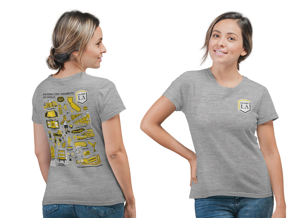 Cal State LA Golden Eagles  Vive La Fete Impressions Artwork Womens Cotton Tshirt - Vive La Fête - Online Apparel Store
