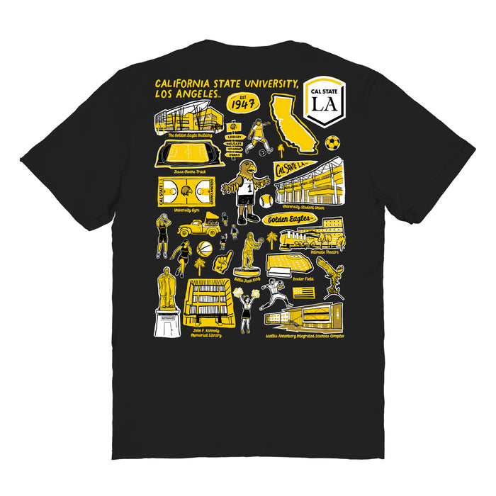 Cal State LA Golden Eagles  Vive La Fete Impressions Artwork Womens Cotton Tshirt - Vive La Fête - Online Apparel Store