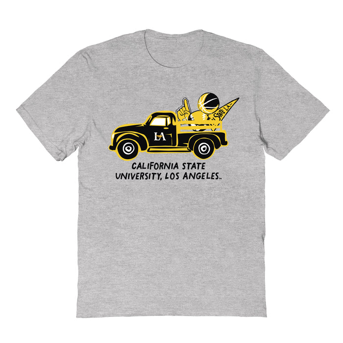 Cal State LA Golden Eagles  Hand Sketched Vive La Fete Impressions Truck Grey T-shirt for Women