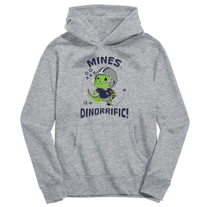 Colorado School of Mines Orediggers Dinorrific Heather Grey Cotton Youth Hoodie