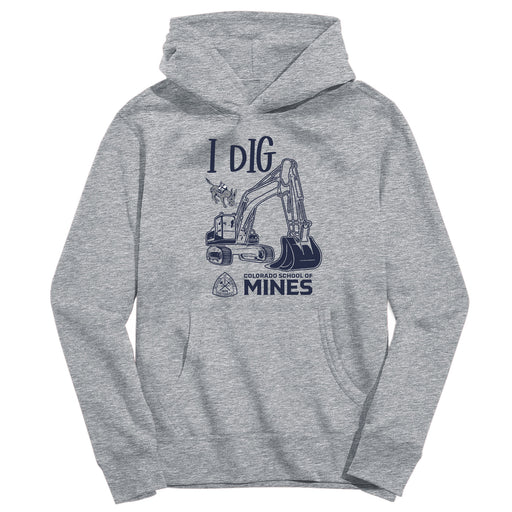 Colorado School of Mines Orediggers Excavator Heather Grey Cotton Youth Hoodie