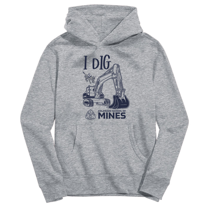 Colorado School of Mines Orediggers Excavator Heather Grey Cotton Youth Hoodie