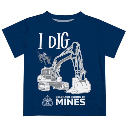 Colorado School of Mines Orediggers Vive La Fete Excavator Boys Game Day Blue Short Sleeve Tee