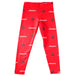 Cal State Northridge Matadors Vive La Fete Girls Game Day All Over Logo Elastic Waist Classic Play Red Leggings Tights