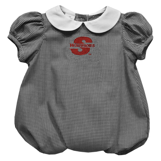 Cal State Stanislaus Warriors CSUSTAN Embroidered Black Girls Baby Bubble Short Sleeve