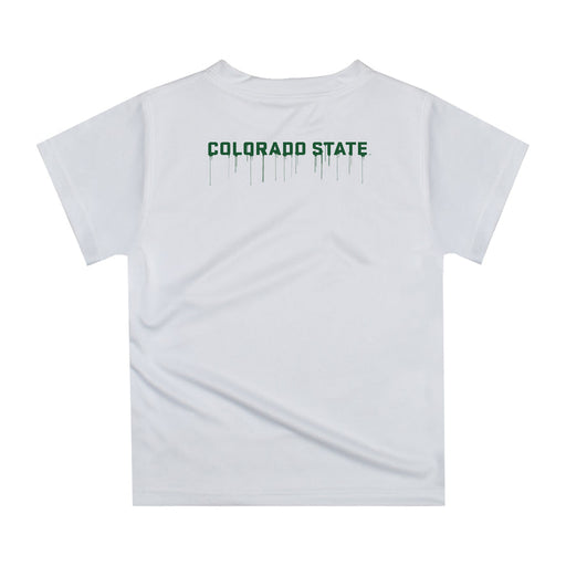 Colorado State Rams CSU Original Dripping Football White T-Shirt by Vive La Fete - Vive La Fête - Online Apparel Store