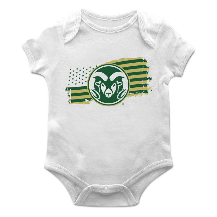 Colorado State Rams CSU Vive La Fete Infant Game Day White Short Sleeve Bodysuit
