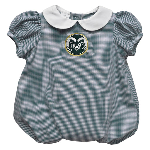 Colorado State Rams CSU Embroidered Hunter Green Girls Baby Bubble Short Sleeve