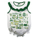 Colorado State Rams CSU  White Hand Sketched Vive La Fete Impressions Artwork Sleeveless Ruffle Onesie Bodysuit