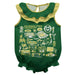Colorado State Rams CSU  Green Hand Sketched Vive La Fete Impressions Artwork Sleeveless Ruffle Onesie Bodysuit