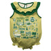 Colorado State Rams CSU  Light Gold Hand Sketched Vive La Fete Impressions Artwork Sleeveless Ruffle Onesie Bodysuit