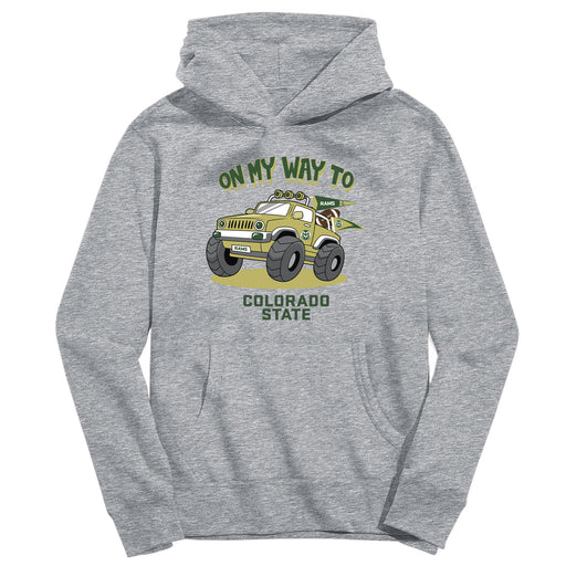 Colorado State Rams CSU On My Way Monster Truck Heather Grey Cotton Youth Hoodie