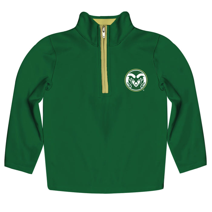 Colorado State Rams CSU Hand Sketched Vive La Fete Impressions Artwork  Green Quarter Zip Pullover V1