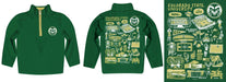 Colorado State Rams CSU Hand Sketched Vive La Fete Impressions Artwork Green Boys Quarter Zip Pullover V1 - Vive La Fête - Online Apparel Store