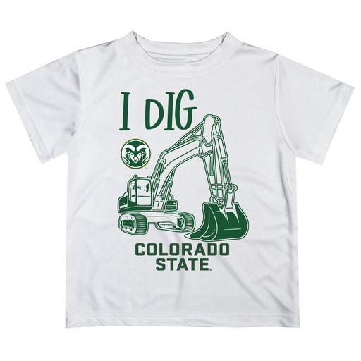 Colorado State Rams CSU Vive La Fete Excavator Boys Game Day White Short Sleeve Tee