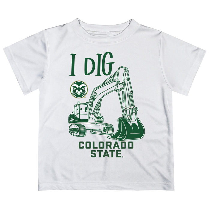 Colorado State Rams CSU Vive La Fete Excavator Boys Game Day White Short Sleeve Tee